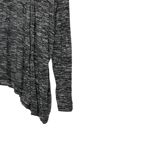 Gap Open Cardigan Sweater Size Large Black White Heather‎ 3/4 Sleeve Stretch - Picture 3 of 8